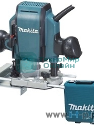 Фрезер Makita RP0900K 900Вт,27000об\м,ход-35мм,цанга-6\8мм,2.7кг,чем