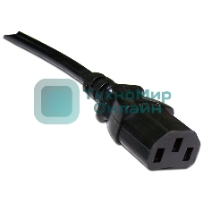 Шнур питания Lanmaster C13-Schuko угловая, 3х0.75, 220В, 10А, черный, 1.8 метра