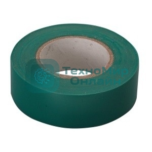 Изолента Сибртех ПВХ, 15 мм х 10 м, зеленая