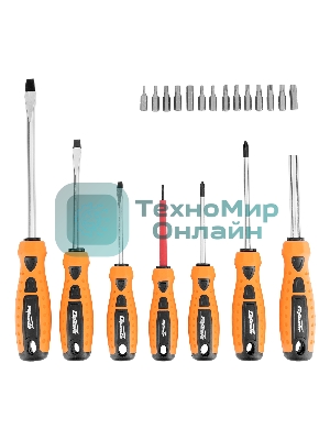 Набор отверток Sparta биты, двухкомпонентные рукоятки, 21 предмет