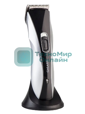 Набор для стрижки Galaxy Line GL 4155, черный с серебристым, лезвия из японской нержавеющей стали, индикатор работы и заряда, время непрерывной работы 45 мин, 4 насадки–расчески (3, 6, 9, 12 мм), эргономичный дизайн