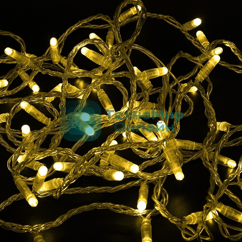 Гирлянда Neon-night Нить 10м, с эффектом мерцания, прозрачный ПВХ, 24В, Желтый