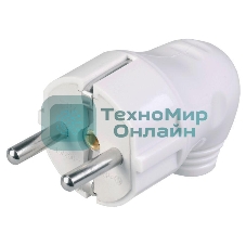 Вилка IEK EVP11-16-01-K01 ВПу11-01-Ст разборная угловая с з/к 16А белая