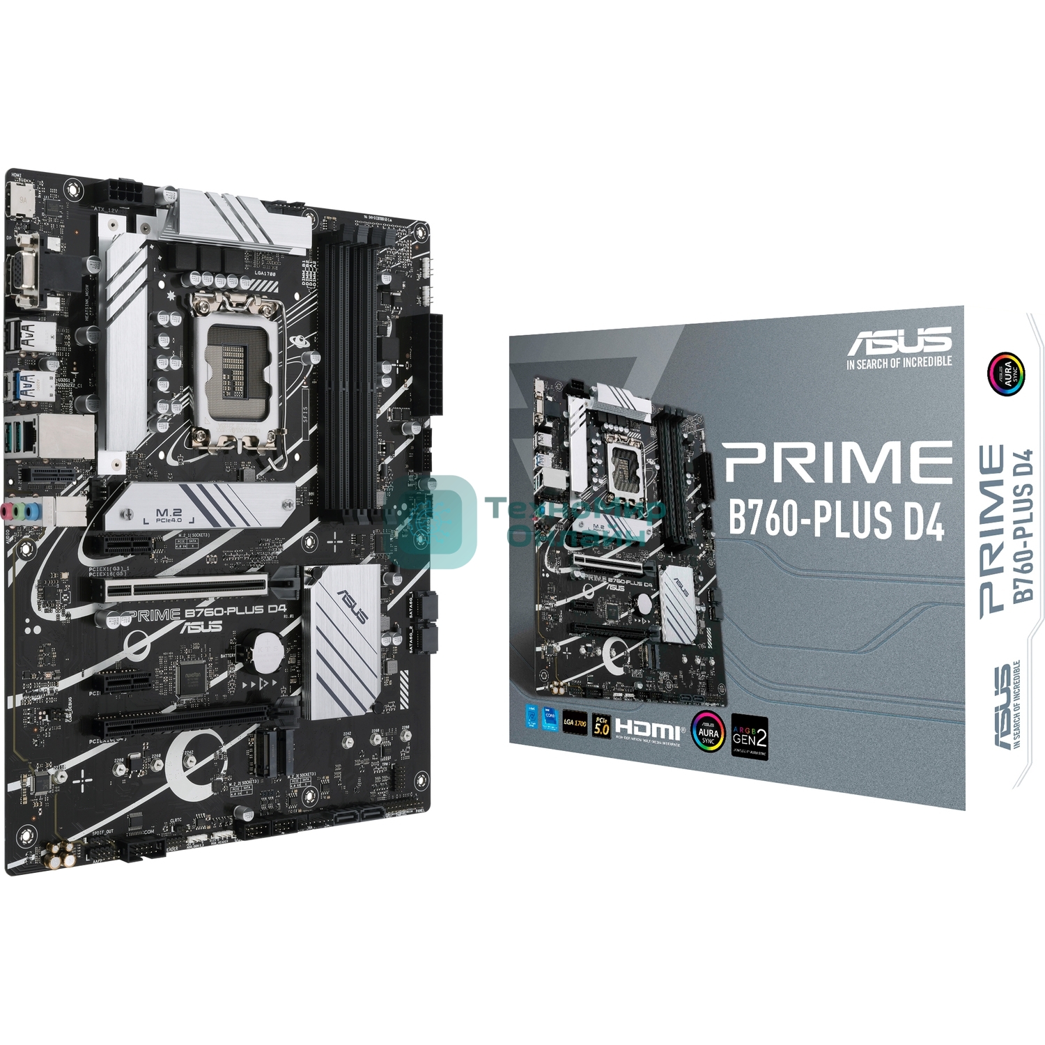 Материнская плата ASUS PRIME B760-PLUS D4, LGA 1700, Intel B760, 4xDDR4, 4xSATA, 3xM.2, 1xPCIe 4.0 x4, 1xPCIe 5.0 x16, 1xHDMI, 1xDP, 1xVGA, 1x 2.5Gb LAN, 1xUSB 3.2 Gen 2, 2xUSB-A 3.2 Gen 2, 3x3.5 мм, 7.1, ATX