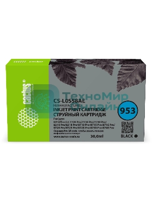 Картридж струйный Cactus CS-L0S58AE 953 черный (30 мл) для HP OJ 7720 Pro/7730/7740/8210