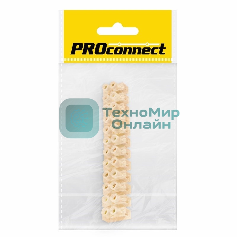 Колодка клеммная КВ-12 PROconnect, 16А, 12 мм², индивидуальная упаковка, 1 шт.