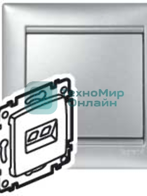 Электроустановочные изделия Legrand Legrand 770230 Розетка RJ45 Valena 1 выход Кат.5e UTP (алюминий) монтаж на захватах