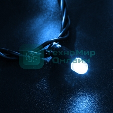 Гирлянда Neon-night Нить 10м, эффект мерцания (каждый 5-ый), черный ПВХ, 230В, Синий