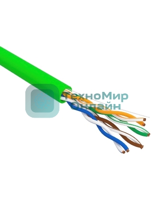 Кабель информационный Rexant cat.5e U/UTP 4 пары 24AWG нг(А)-LSLTx внутренний 305м зеленый