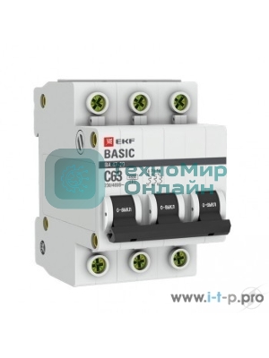 Выключатель автоматический EKF mcb4729-3-40C 3P 40А (C) 4,5кА ВА 47-29 Basic