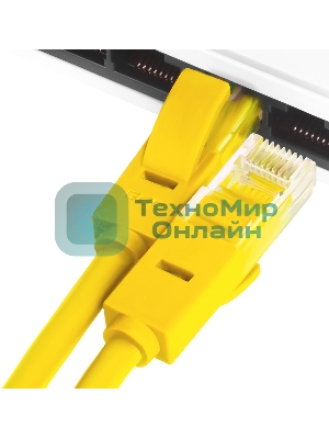 Патч-корд Greenconnect UTP прямой ethernet 0.5m cat.5е, RJ45, литой (Желтый) (GCR-LNC02-0.5m)