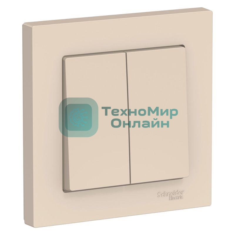 Выключатель 2-кл. AtlasDesign (сх.5) 10АХ в сборе беж. SchE ATN000252