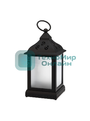 Декоративный фонарь Neon-night 11х11х22,5 см, черный корпус, теплый белый цвет свечения с эффектом мерцания