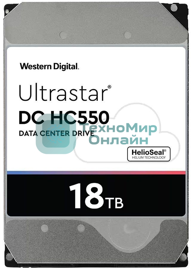 Жесткий диск Western Digital Original SATA-III 18Tb 0F38459 WUH721818ALE6L4 Ultrastar DC HC550 (7200rpm) 512Mb 3.5