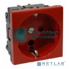 Розетка 1-м Праймер 2мод. 45х45 РКС-20-32-П-К с заземл. красн. IEK CKK-40D-RSZK2-K04-K