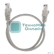 Патч-корд U/UTP, CAT 5e, RJ45-RJ45, 26AWG, ZH нг(А)-HF, серый, 0,5м Rexant
