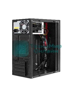 Компьютерный корпус Minitower ExeGate EX299408RUS BAA-403-AA500 (mATX, БП AA500 с вент. 8см, 2*USB, HD Audio, черный)