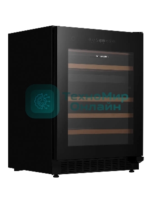 Винный шкаф Kuppersberg RBW 86, встраиваемый, High-Tech, объем 129 л, вместимость 46 бутылок, диапазон температуры 5-22 градусов, сенсорное открытие двери, 4 полки из бука, LCD дисплей, уровень шума 40 дБ, черный