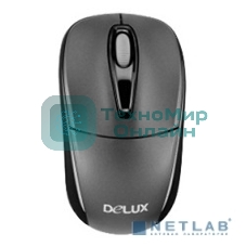 Мышь DELUX DLM-123GB (2.4G тёмно серая),лазерная, беспроводная