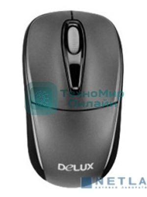 Мышь DELUX DLM-123GB (2.4G тёмно серая),лазерная, беспроводная