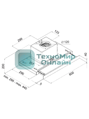Вытяжка встраиваемая Maunfeld Ouse Touch Glass 60 черный, 60 см, 750 куб. м/ч, 48 дБ