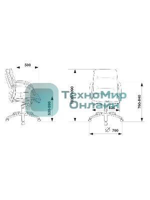 Кресло Бюрократ T-9927SL-LOW/BLACK черный, кожа