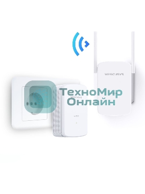 Комплект гигабитных Wi-Fi адаптеров Mercusys Powerline AV1000 Powerline kit with 300Mbps Wi-Fi, plug and play, up to 300 meters over an existing electrical circuit, the kit includes a MP510 and a MP500.