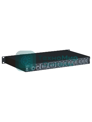 Автоматический ввод резерва ELEMY RACK ATS, 1U, 220В, 32А, OLED, Ethernet, in (2) IEC309, out (2) C19 (9) C13