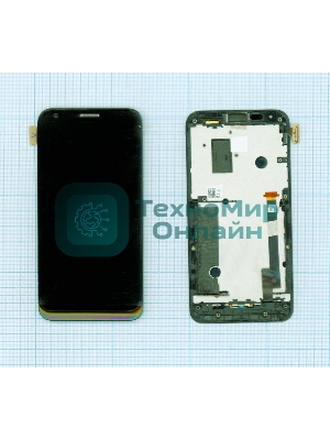 Дисплей для Asus PadFone 2 A68, черный с рамкой