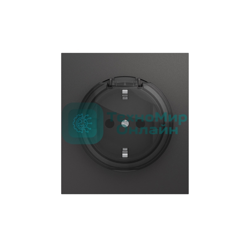 Розетка Kranz STRONG 1-ая с/з с/у, со шторками и крышкой 16А графит