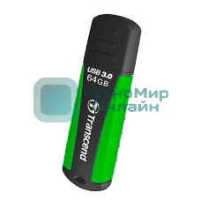 Флешка USB Transcend JetFlash 810 (TS64GJF810), 64Gb, USB 3.0, R/W 100/40, черный/зеленый