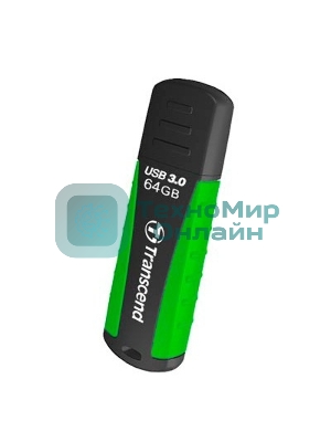 Флешка USB Transcend JetFlash 810 (TS64GJF810), 64Gb, USB 3.0, R/W 100/40, черный/зеленый