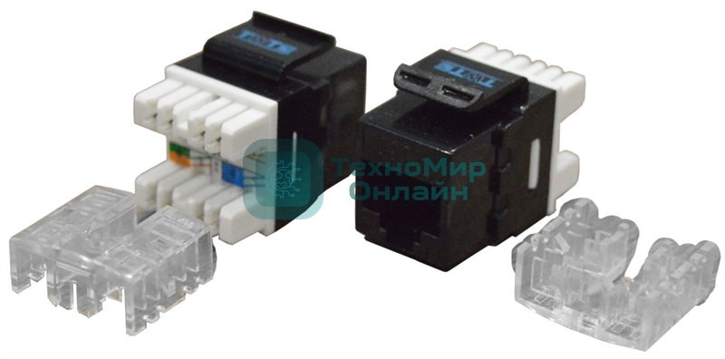 Модуль Keystone RJ45, Cat.6, UTP, 180 градусов, черный