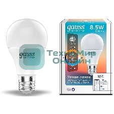 Лампа Светодиодная Gauss Smart Home DIM+CCT E27 A60 8.5 Вт 1/10/100
