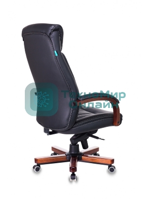 Кресло Бюрократ T-9922WALNUT/BLACK черный, кожа