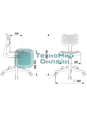 Кресло детское Бюрократ CH 200 белый пластик крестов. пластик