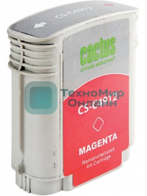 Картридж струйный Cactus CS-C4912 №82 пурпурный (72 мл) для HP Design Jet 500/800C