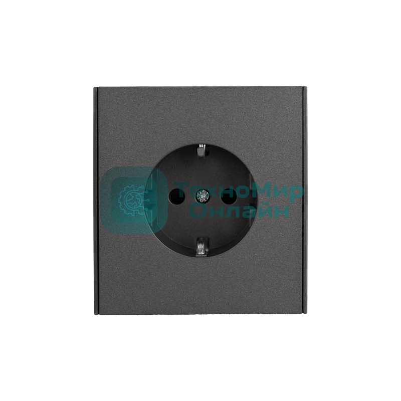 Розетка Kranz STRONG 1-ая с/з с/у, со шторками 16А графит