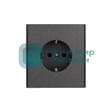 Розетка Kranz STRONG 1-ая с/з с/у, со шторками 16А графит