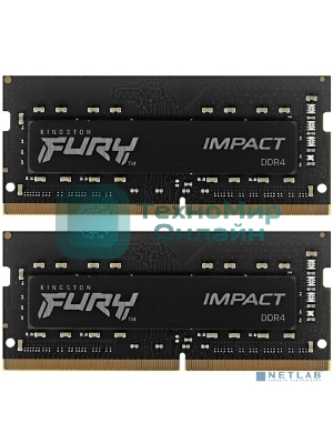 Оперативная память Kingston Fury Impact, DDR4, 32Gb (2x16Gb), 3200MHz, CL20, SO-DIMM
