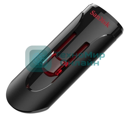 Флешка USB Sandisk CZ600 Cruzer Glide (SDCZ600-064G-G35), 64Gb, USB 3.0, R/W 10/20, черный
