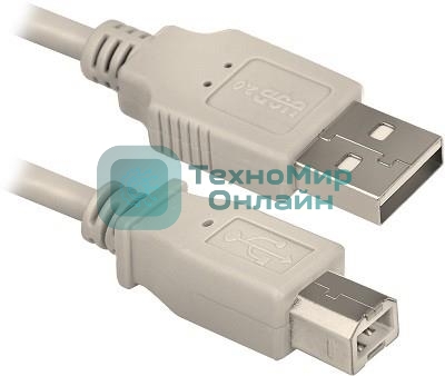 Кабель Defender USB04-06p.bagКабель USB 2.0 для соед. 1.8м AM/BM, пакет