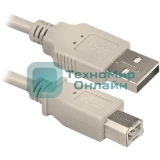 Кабель Defender USB04-06p.bagКабель USB 2.0 для соед. 1.8м AM/BM, пакет