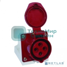 Розетка наруж. уст. 32А 380В 3P+РЕ IP44 (124) EKF ps-124-32-380