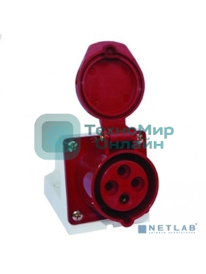 Розетка наруж. уст. 32А 380В 3P+РЕ IP44 (124) EKF ps-124-32-380