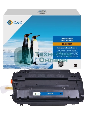 Картридж лазерный G&G GG-CE255A черный (6000 стр.) для HP LJ Enterprise MFP M525c/P3015n/LJ Pro M521dn MFP/M521dw MFP