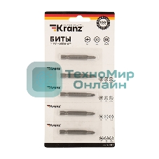 Бита Kranz PZ 1x50 мм для шуруповерта сталь S2 5 шт. (лента)