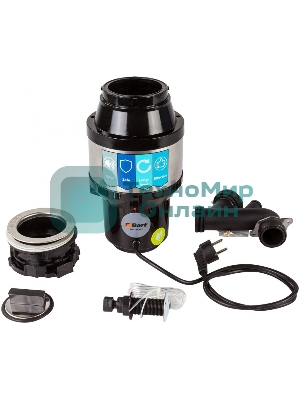 Измельчитель пищевых отходов Bort MASTER ECO (91275752) Число ступеней измельчения 2; Система шумоизоляции Да; Мощность 390 Вт; Объем камеры 1000 мл; Материал камеры Металл; Система защиты от перегрузки и заклинивания; Скорость холостого хода 2600 об/мин; Вес изделия 4,36 кг; Напряжение сети 220 В; Частота тока 50 Гц; Двигатель Постоянного тока с магнитами; Мощность л.с. 0,5; Производительность 3,2 кг/мин; Диаметр сливного отверстия 3 1/2