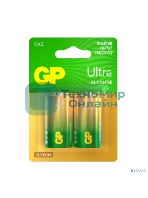 Алкалиновые батарейки GP Ultra Alkaline G-Tech 14А типоразмера C - 2 шт. на блистере