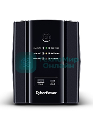 Источник бесперебойного питания CyberPower UT2200EG ИБП Line-Interactive, Tower, 2200VA/1320W USB/RJ11/45/USB charger A/C (4 EURO) NEW, 12В/9 Ач х 1